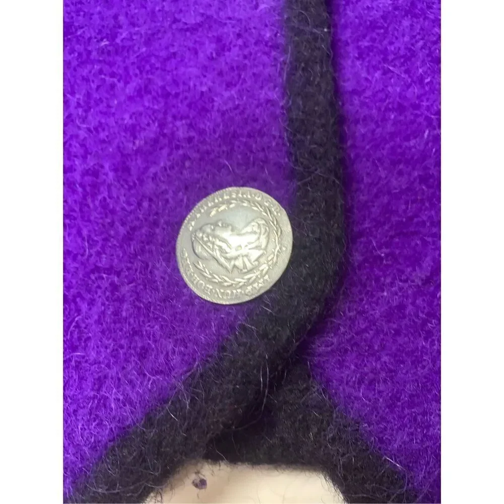 Vintage Purple Wool Button Down Sweater Jacket
